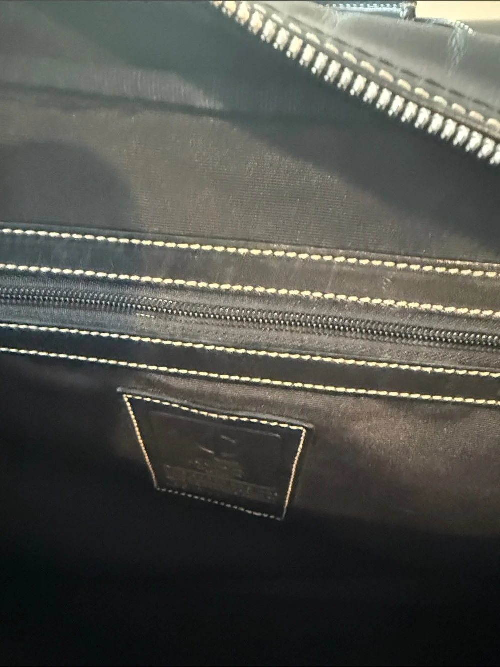 Women's Coach Black Leather Briefcase Bag with Shoulder Strap
